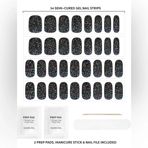 2 Dashing Diva Glaze Holiday Christmas Nail Strips- Silver Bells Yuletide Magic - Picture 5 of 11